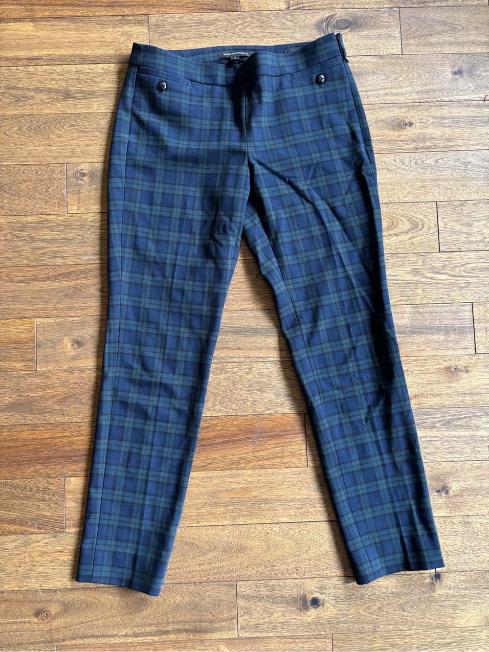 Banana Republic Sloan Black Watch Plaid Ankle Pants Size 2